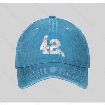 42 Washed Vintage Baseball Cap Blue