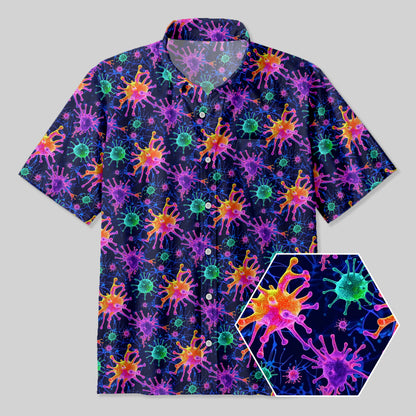 Biology Viruses Button Up Pocket Shirt