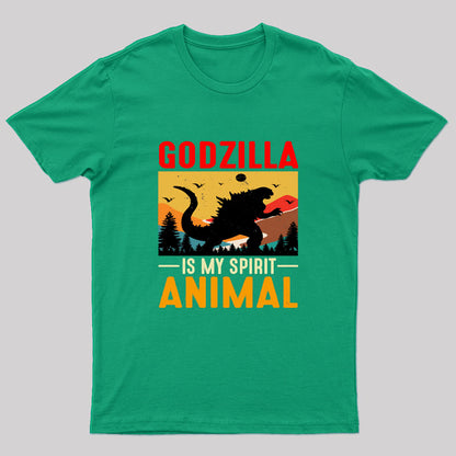 Godzilla Is My Spirit Animal Nerd T-Shirt