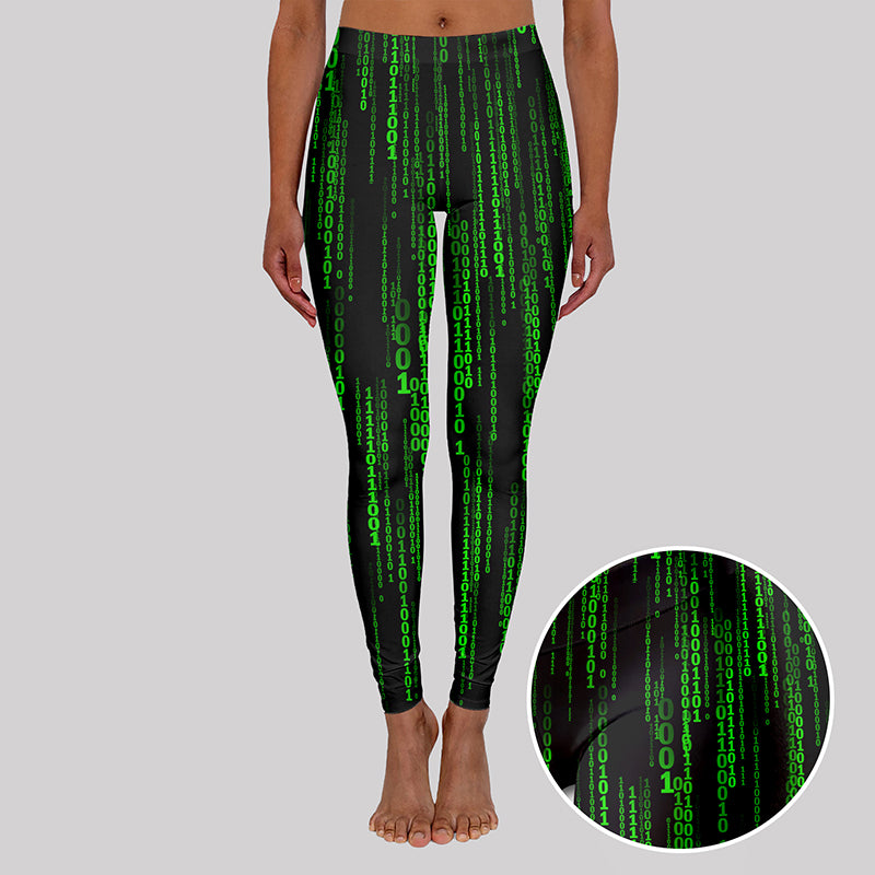 The Matrix Black Green Design Art Geek Leggings