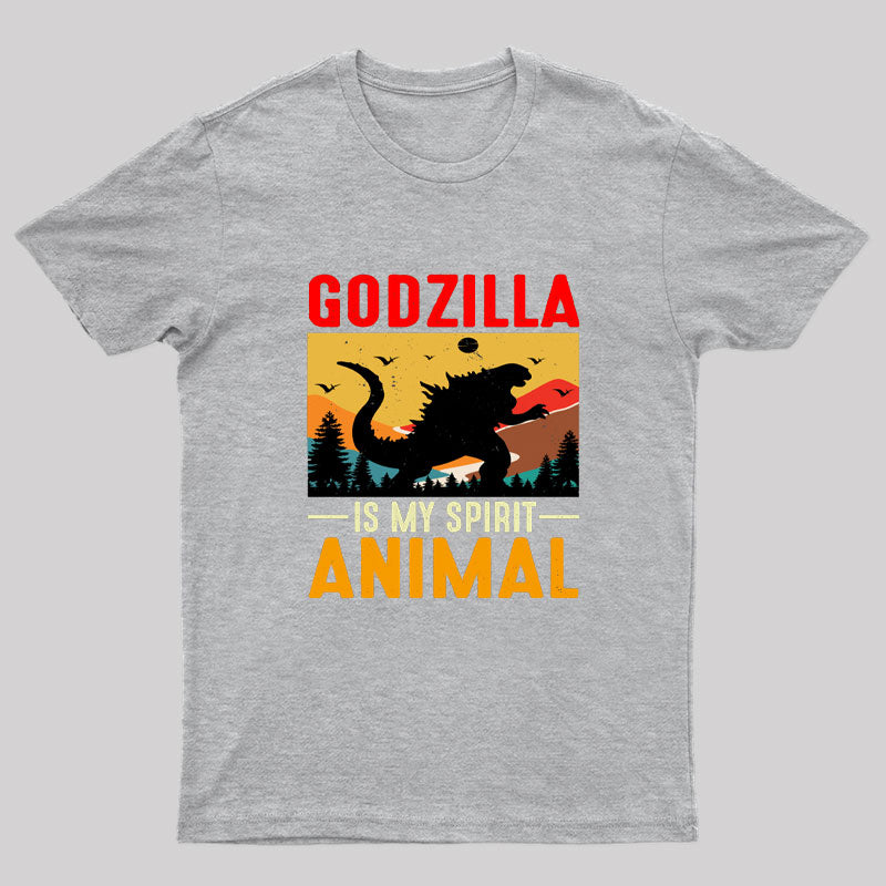 Godzilla Is My Spirit Animal Nerd T-Shirt