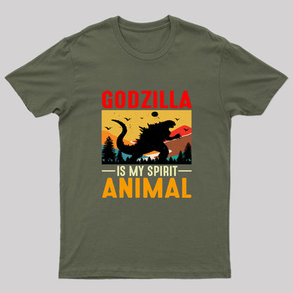 Godzilla Is My Spirit Animal Nerd T-Shirt