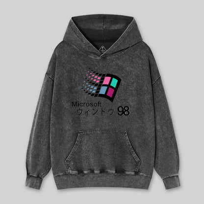 Microsoft Windows 98 Vaporwave Washed Hoodie