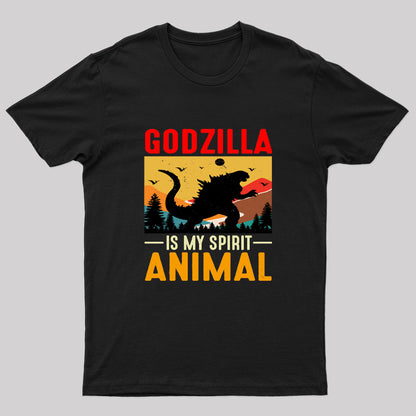 Godzilla Is My Spirit Animal Nerd T-Shirt