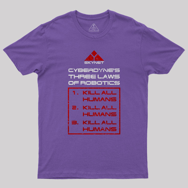 Cyberdyne‘s Three Laws Of Robotics T-Shirt