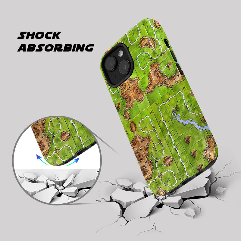 Towns Board Game Map Grass Green Geek Phone Case