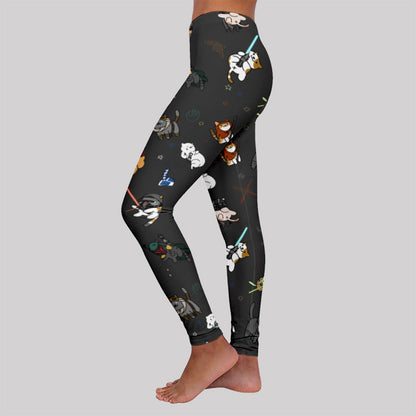 Tie The Fighter Cat Funny Geek Leggings