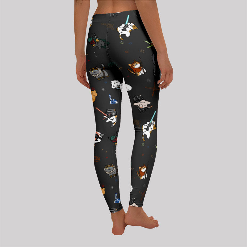 Tie The Fighter Cat Funny Geek Leggings