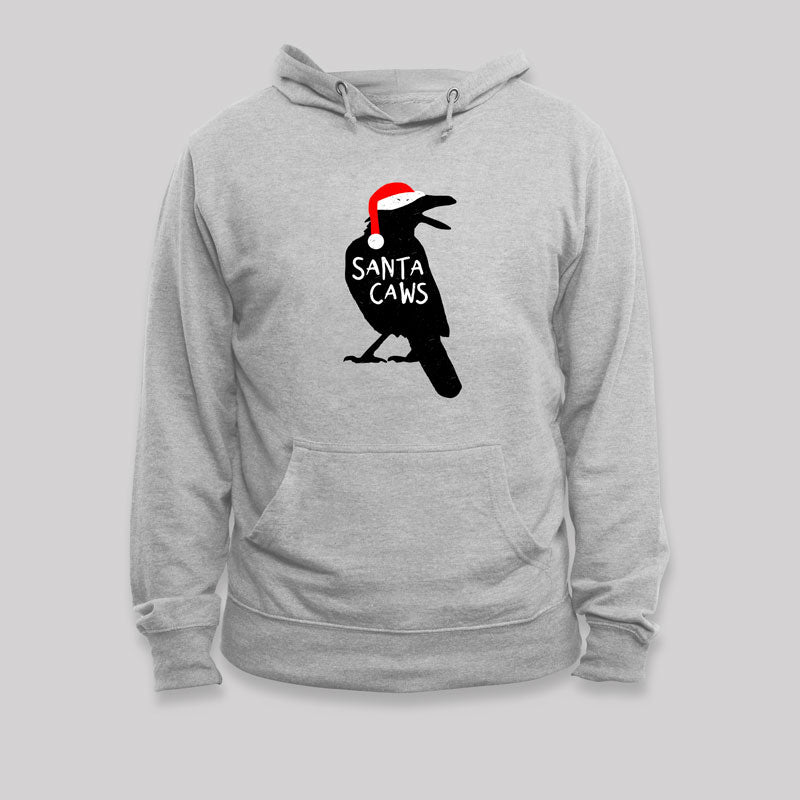 Funny Christmas Crow Santa Caws Hoodie