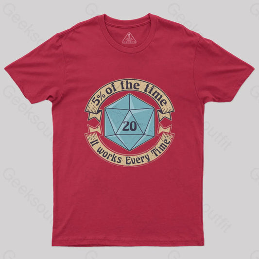 5 Percenter D20 V2 Blue T-Shirt Red / S