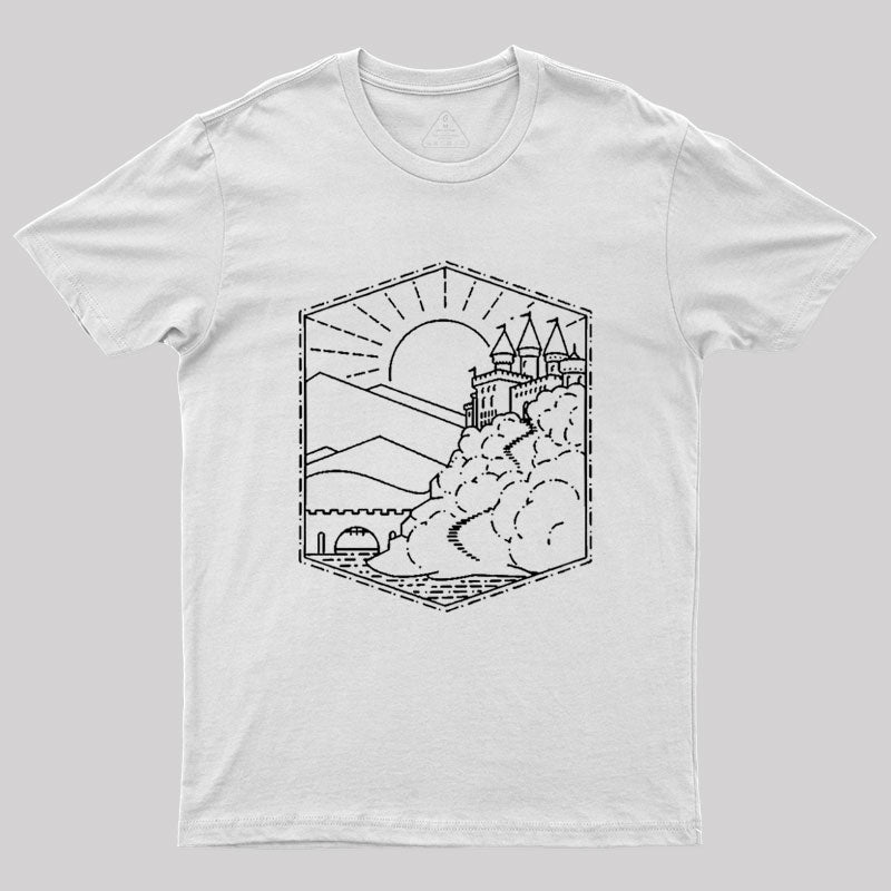 Wizard Castle Book Lineart Geek T-Shirt