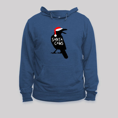 Funny Christmas Crow Santa Caws Hoodie