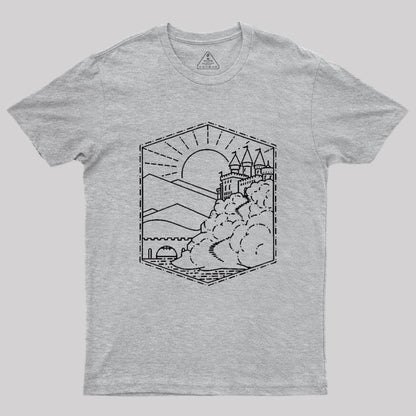 Wizard Castle Book Lineart Geek T-Shirt