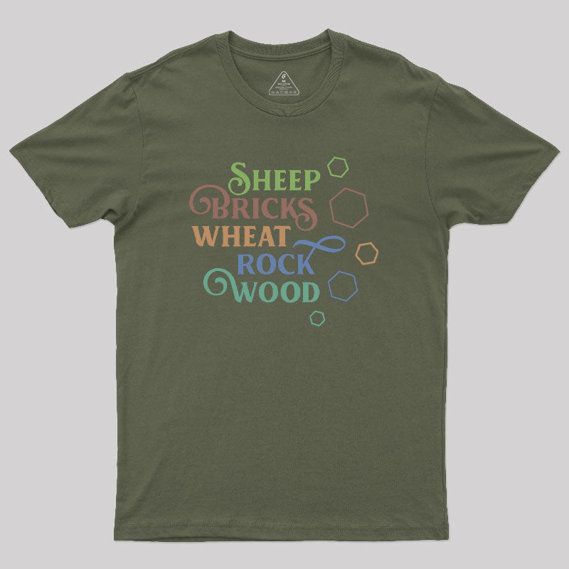 Settlers Resources Minimalist Board Games Geek T-Shirt