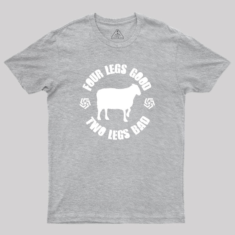 Orwell Animal Farm Four Legs Good Two Legs Bad Geek T-Shirt