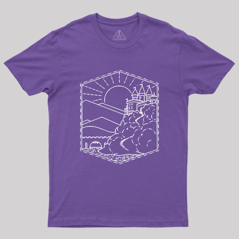 Wizard Castle Book Lineart Geek T-Shirt