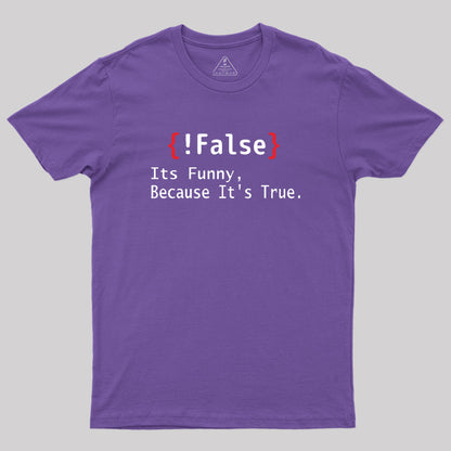 False Its Funny Because It's True Geek T-Shirt