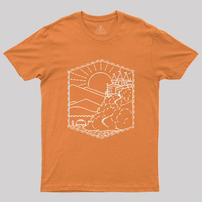 Wizard Castle Book Lineart Geek T-Shirt