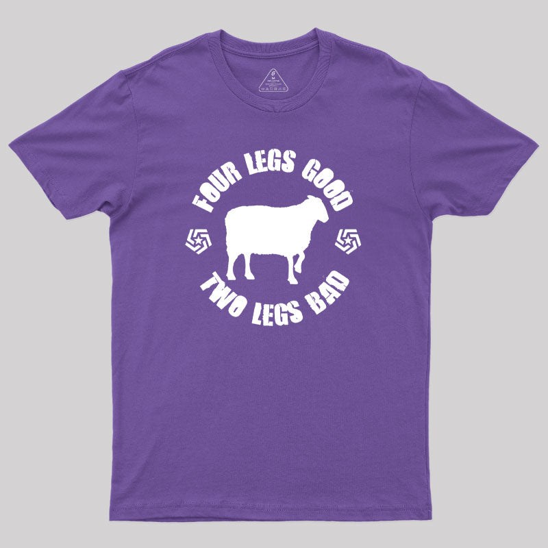 Orwell Animal Farm Four Legs Good Two Legs Bad Geek T-Shirt