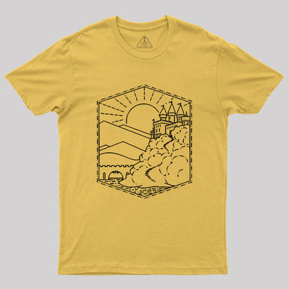 Wizard Castle Book Lineart Geek T-Shirt