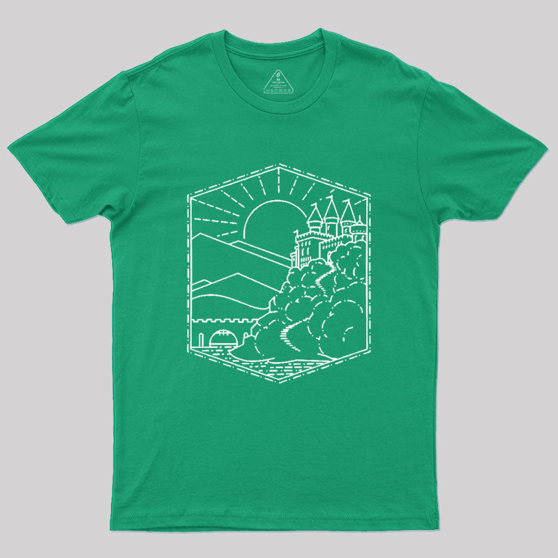 Wizard Castle Book Lineart Geek T-Shirt