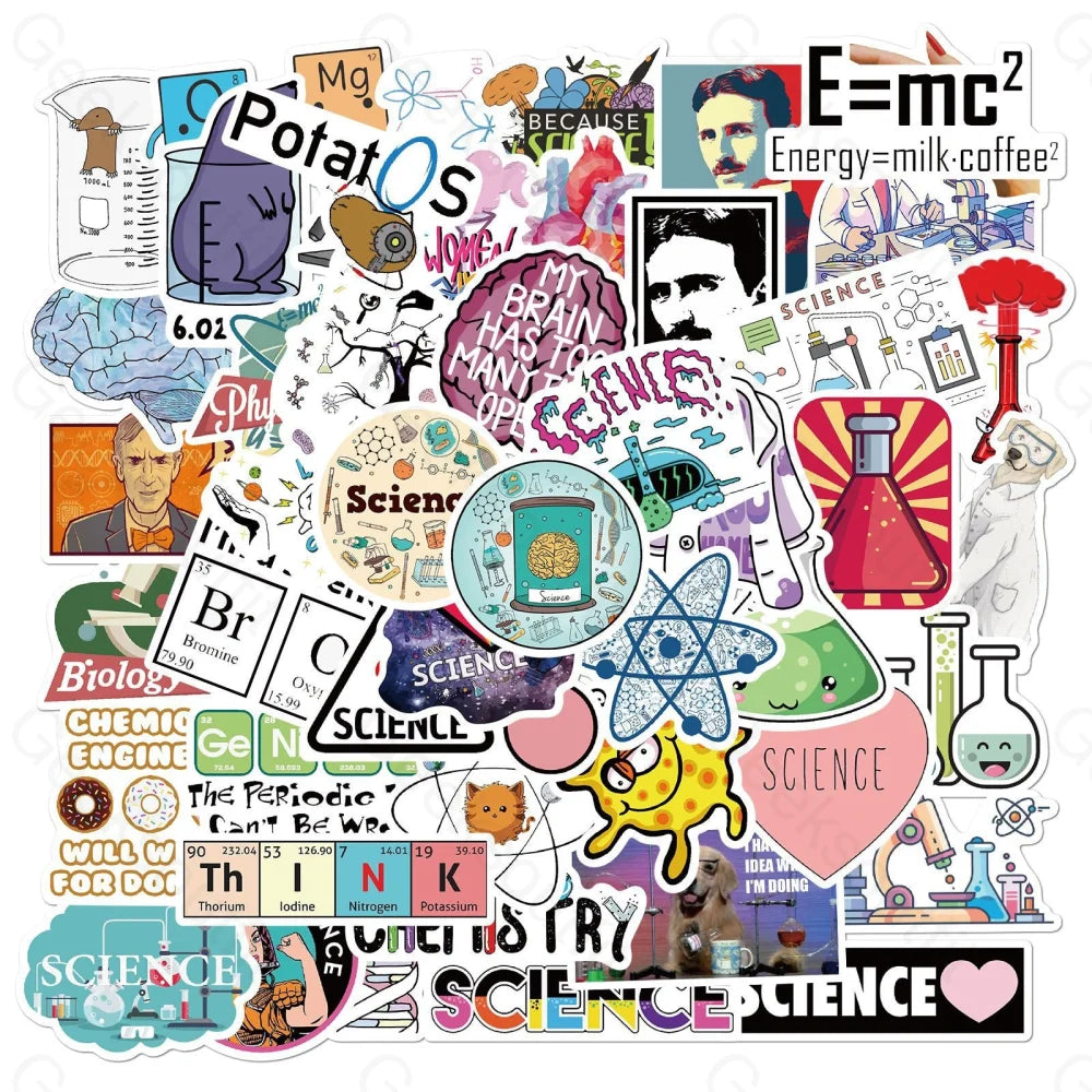 50 New Laboratory Doodles Computer Luggage Stickers 01 Az102