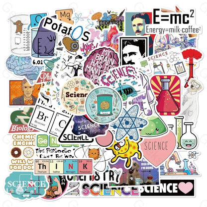 50 New Laboratory Doodles Computer Luggage Stickers 01 Az102