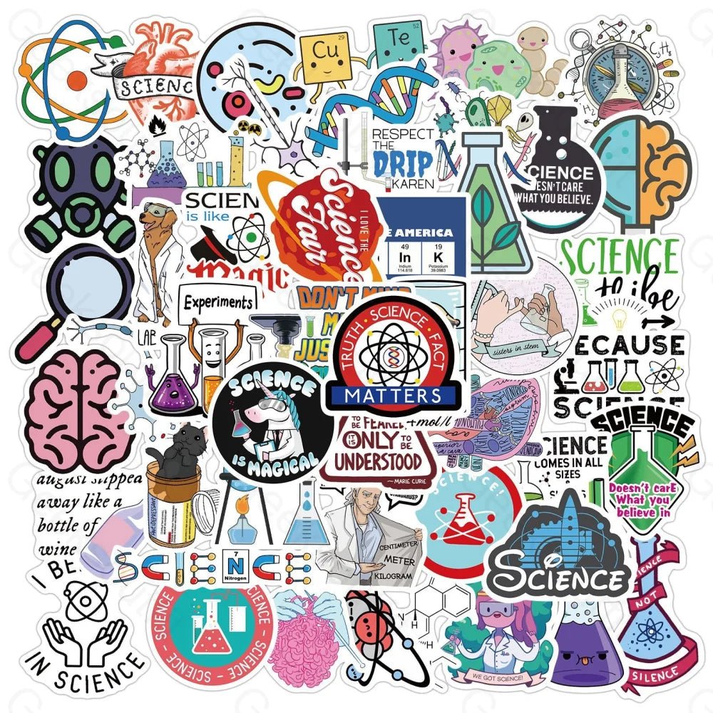 50 New Laboratory Doodles Computer Luggage Stickers 02 Ht003