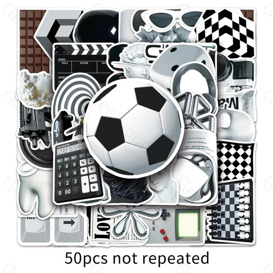 50 Simple Black And White Graffiti Computer Luggage Stickers