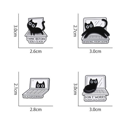 Funny IT Cat Pins