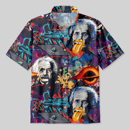 Science E=MC2 Black Hole Fantasy Button Up Pocket Shirt