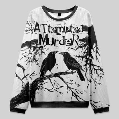 Attempted Murder White Knit Sweatshirt