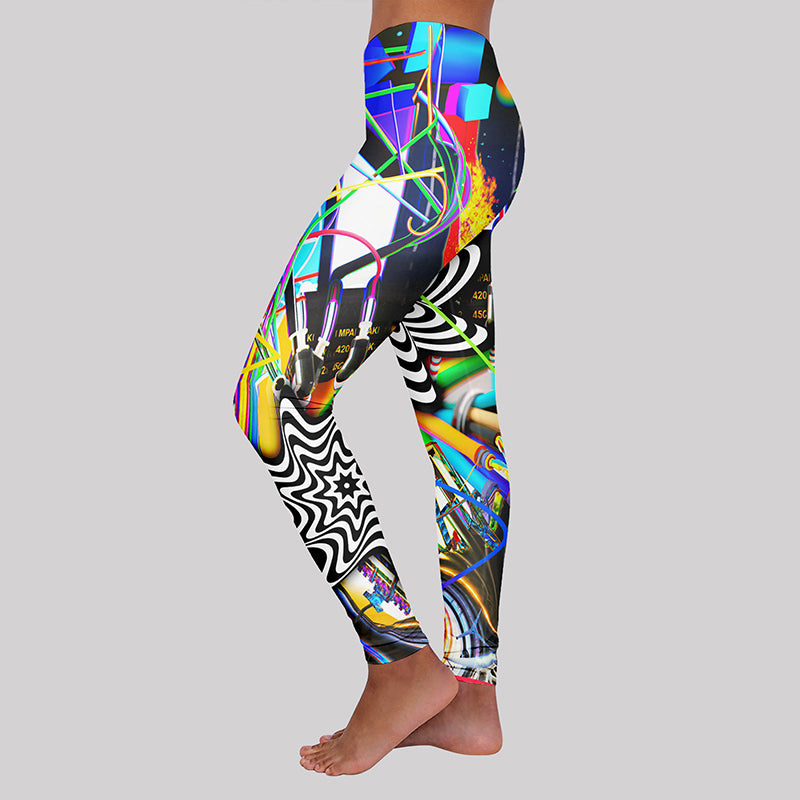 Colorful Circuit Wires Electronic Components Geek Leggings