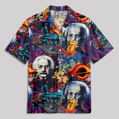 Science E=MC2 Black Hole Fantasy Button Up Pocket Shirt