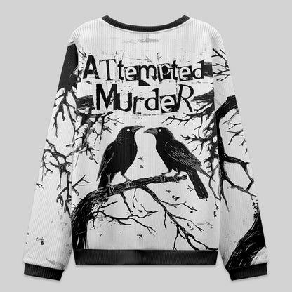 Attempted Murder White Knit Sweatshirt