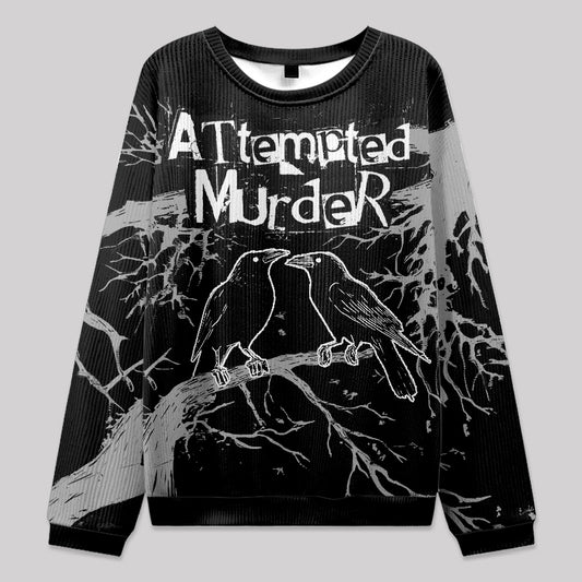 Attempted Murder Black Knit Sweatshirt