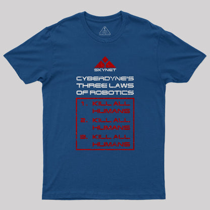 Cyberdyne‘s Three Laws Of Robotics T-Shirt