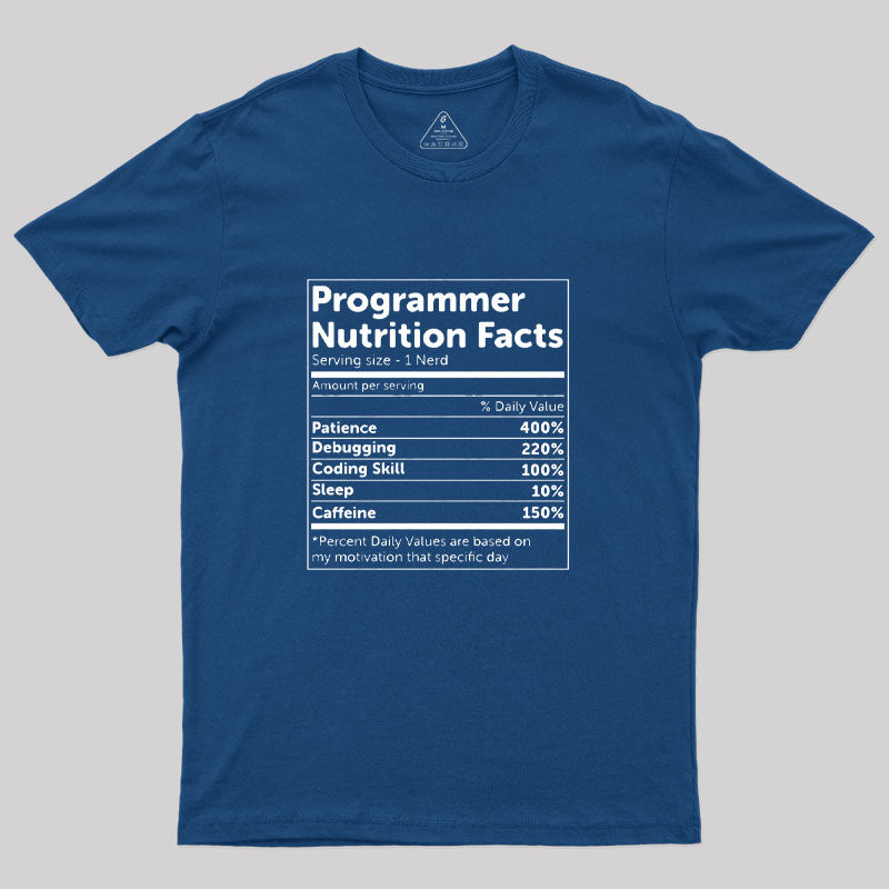 Programmer Nutrition Facts  T-Shirt