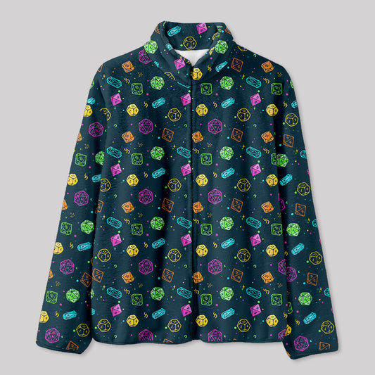 Colorful DND Dice RPG Fleece Jacket