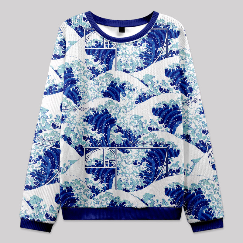 Fibonacci Waves Knit Sweatshirt