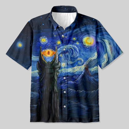 Starry Night of Mordor Button Up Pocket Shirt