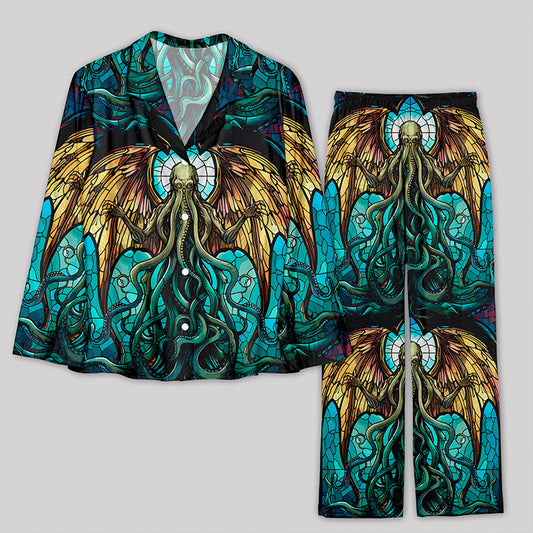 Stained Glass Style Cthulhu Pajamas Set