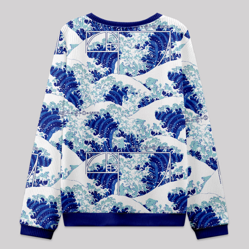 Fibonacci Waves Knit Sweatshirt