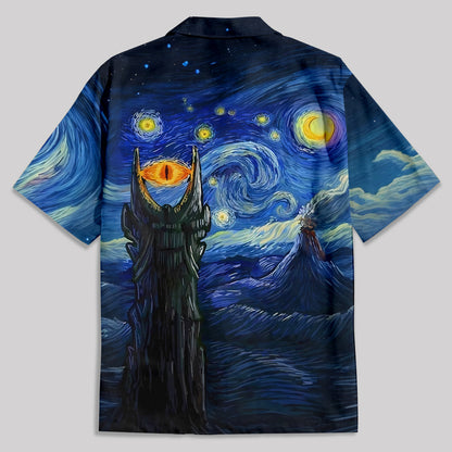 Starry Night of Mordor Button Up Pocket Shirt