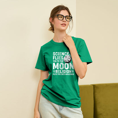 Science Flies You to the Moon Geek T-Shirt