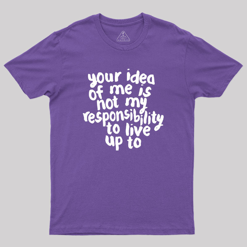 Your Idea Of Me Is Not My Responsibility To Live Up To Geek T-Shirt