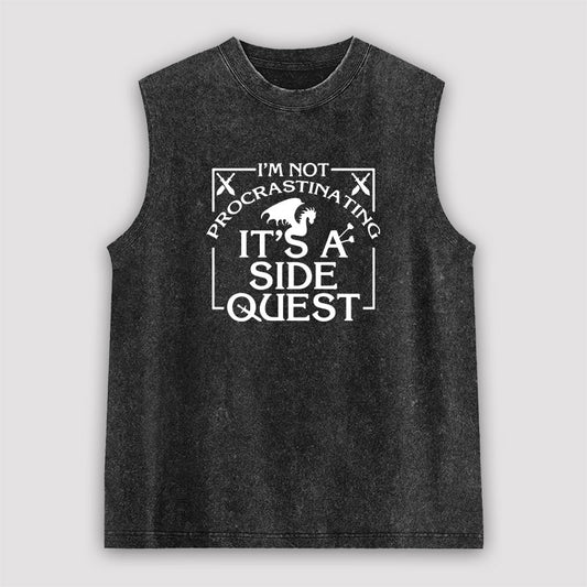 I'm Not Procrastinating, It's A Side Quest Unisex Washed Tank