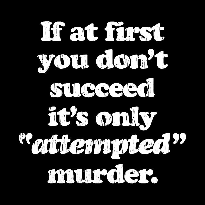 If At First You Dont Succeed Its Attempted Murder Sarcastic Geek T-Shirt