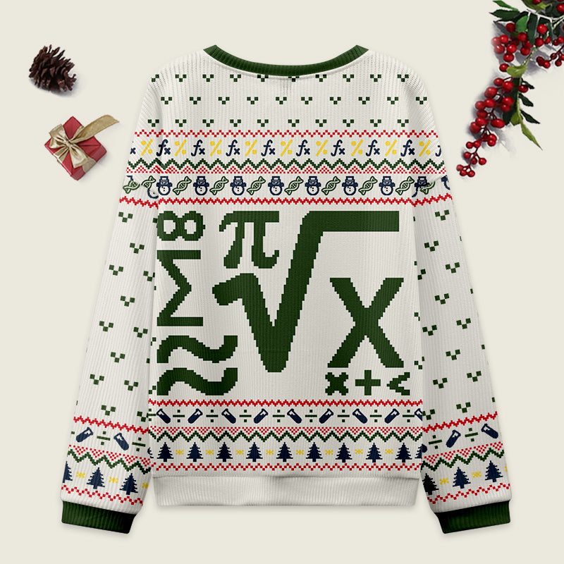 Beauty of Mathematics White Ugly Christmas Sweater