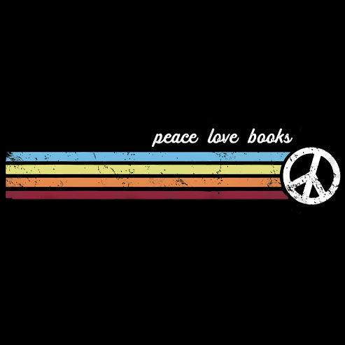 Retro Stripes Peace Love Books T-Shirt